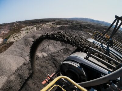 Conveyer belt dropping coal in an open cut mine