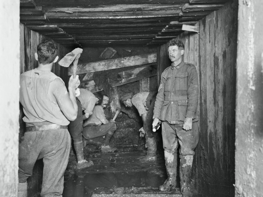 1st Australian Tunnelling Company excavating underground in 1917.
