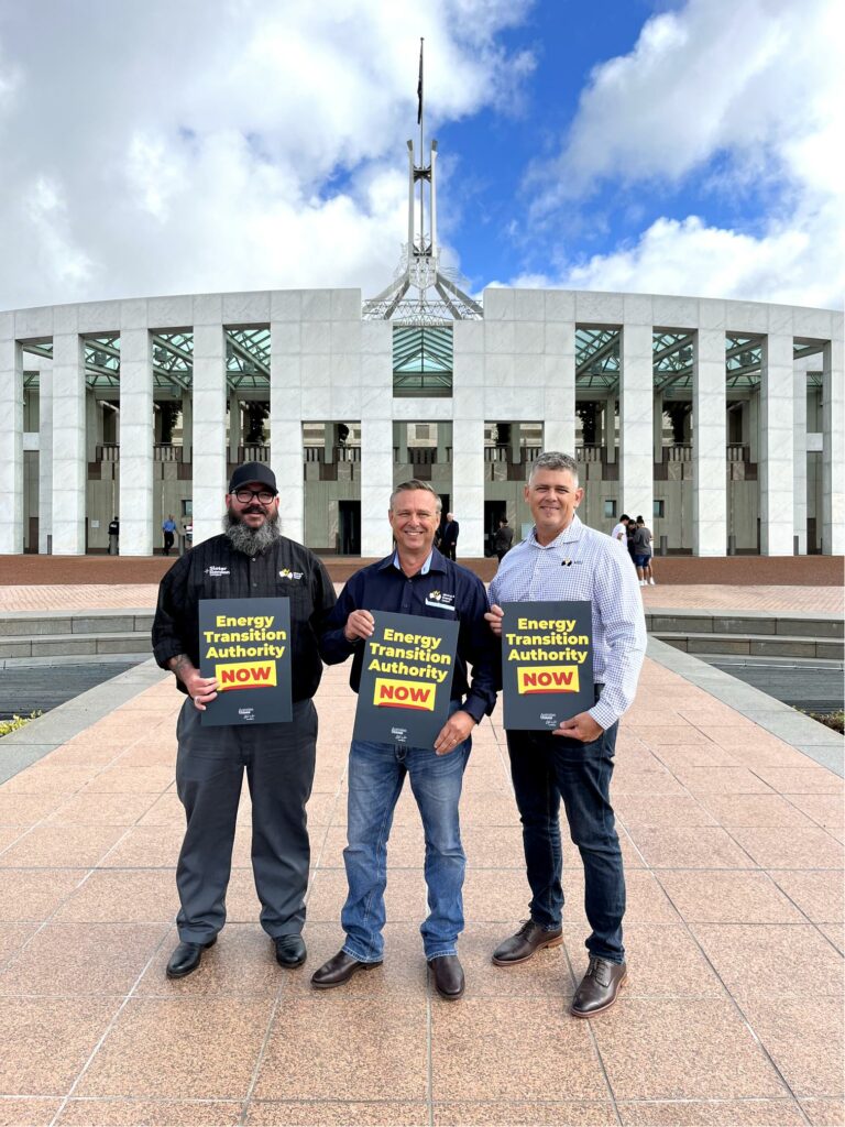 Dan Smith, Matt Howard and Scott King stood outside Parliament
