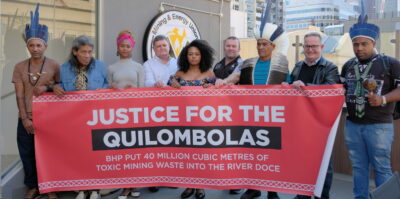 Representatives of the Quilombola community alongside Tony Maher, Grahame Kelly, and Stephen Smythe.